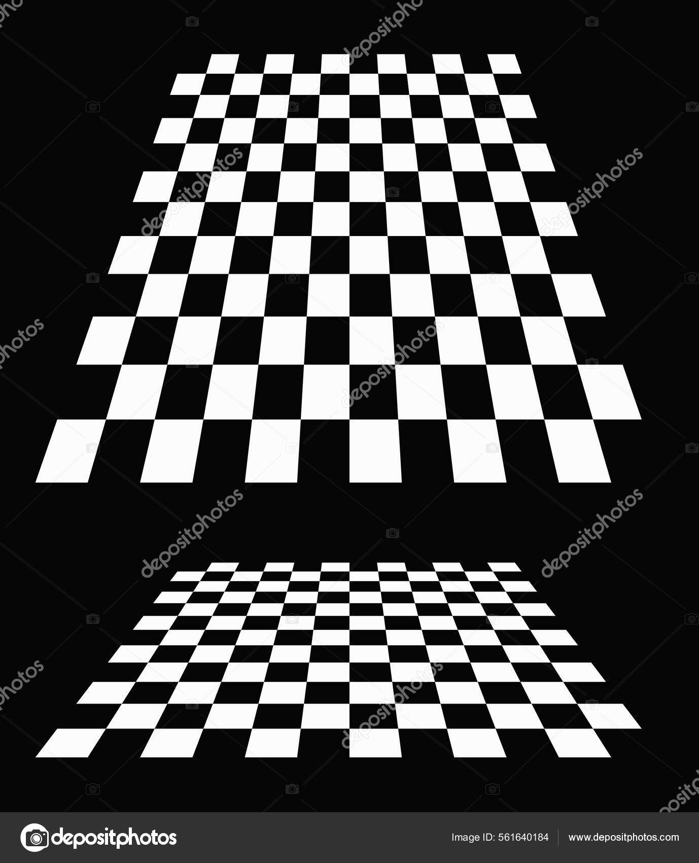 Tabuleiro De Xadrez 3d, Xadrez Padrão Em Perspectiva. Checkered