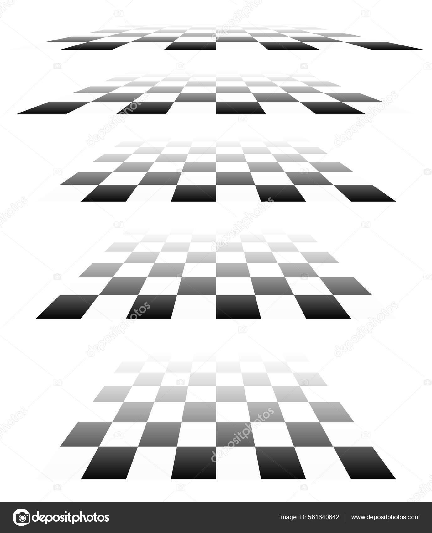 Tabuleiro De Xadrez 3d, Xadrez Padrão Em Perspectiva. Checkered