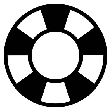 Siyah ve beyaz segmentli daire, soyut geometrik vektör çizimi