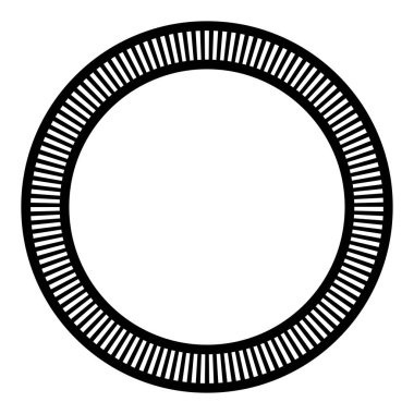 Siyah ve beyaz segmentli daire, soyut geometrik vektör çizimi