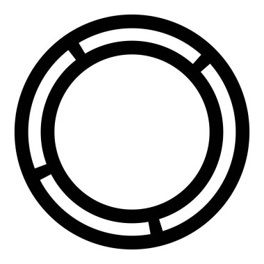 Siyah ve beyaz segmentli daire, soyut geometrik vektör çizimi