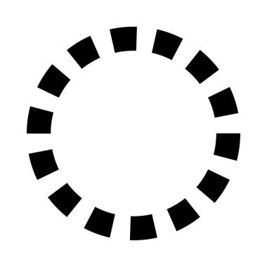 Siyah ve beyaz segmentli daire, soyut geometrik vektör çizimi