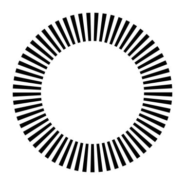 Siyah ve beyaz segmentli daire, soyut geometrik vektör çizimi