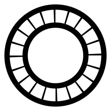 Siyah ve beyaz segmentli daire, soyut geometrik vektör çizimi