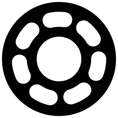 Siyah ve beyaz segmentli daire, soyut geometrik vektör çizimi