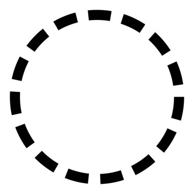 Siyah ve beyaz segmentli daire, soyut geometrik vektör çizimi