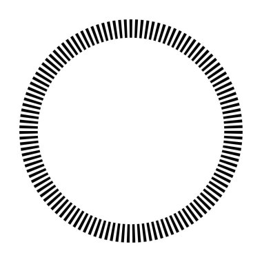 Siyah ve beyaz segmentli daire, soyut geometrik vektör çizimi