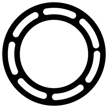 Siyah ve beyaz segmentli daire, soyut geometrik vektör çizimi