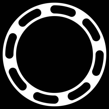 Siyah ve beyaz segmentli daire, soyut geometrik vektör çizimi