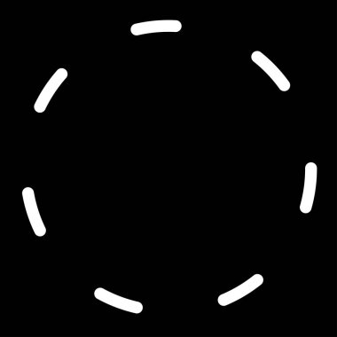 Siyah ve beyaz segmentli daire, soyut geometrik vektör çizimi