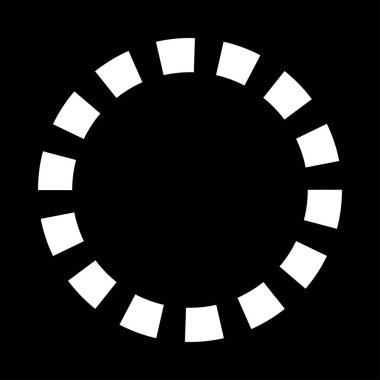 Siyah ve beyaz segmentli daire, soyut geometrik vektör çizimi