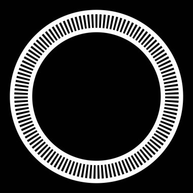 Siyah ve beyaz segmentli daire, soyut geometrik vektör çizimi