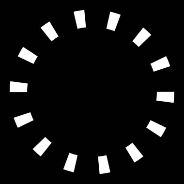 Siyah ve beyaz segmentli daire, soyut geometrik vektör çizimi