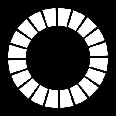 Siyah ve beyaz segmentli daire, soyut geometrik vektör çizimi