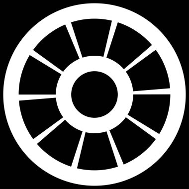 Siyah ve beyaz segmentli daire, soyut geometrik vektör çizimi