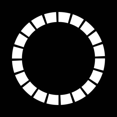 Siyah ve beyaz segmentli daire, soyut geometrik vektör çizimi