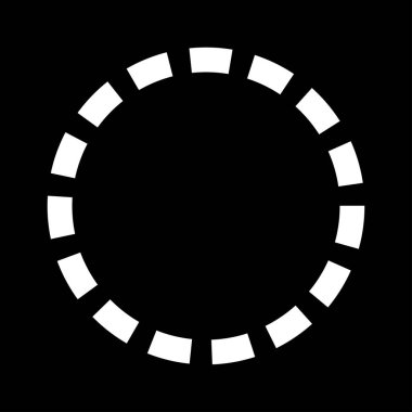 Siyah ve beyaz segmentli daire, soyut geometrik vektör çizimi