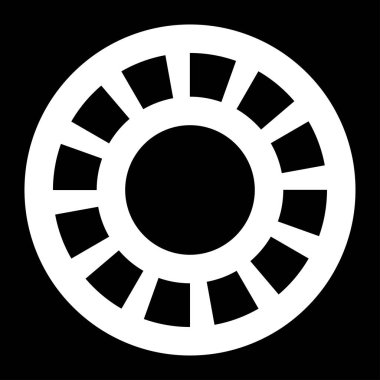 Siyah ve beyaz segmentli daire, soyut geometrik vektör çizimi