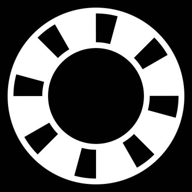 Siyah ve beyaz segmentli daire, soyut geometrik vektör çizimi