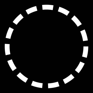 Siyah ve beyaz segmentli daire, soyut geometrik vektör çizimi