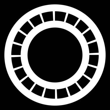 Siyah ve beyaz segmentli daire, soyut geometrik vektör çizimi