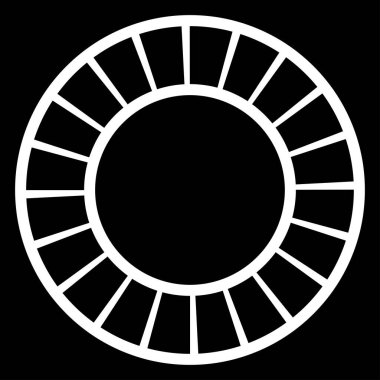 Siyah ve beyaz segmentli daire, soyut geometrik vektör çizimi