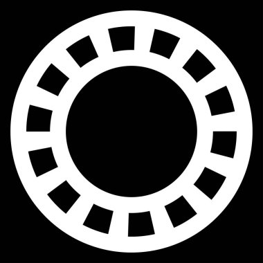 Siyah ve beyaz segmentli daire, soyut geometrik vektör çizimi