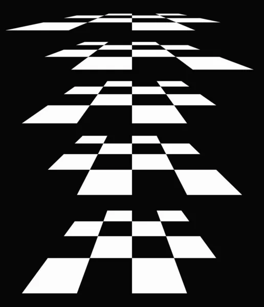 Шахматная Доска Шахматная Доска Картина Перспективе Проверено Клетчатые Чеки Самолеты — стоковый вектор