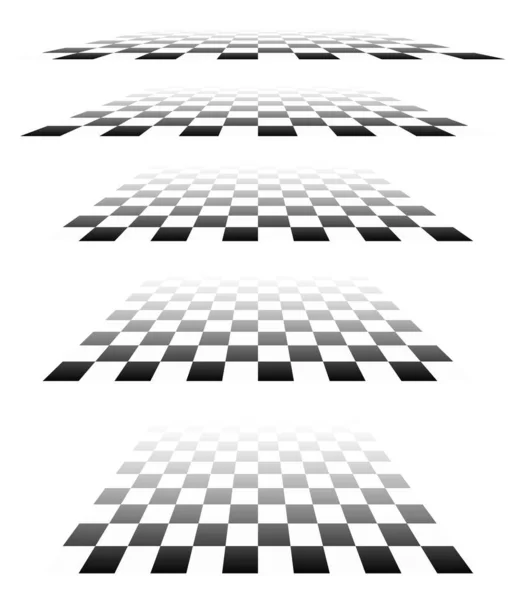 Xadrez Padrão Xadrez Perspectiva Controlos Controlados Chequeados Aviões Desaparecem Diminuindo —  Vetores de Stock