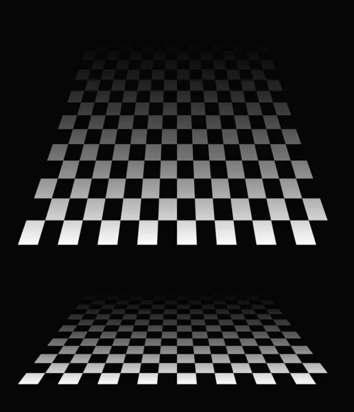 Schackbräda Rutmönster Perspektivet Checkade Rutiga Checkar Plan Försvinner Minskar Till — Stock vektor