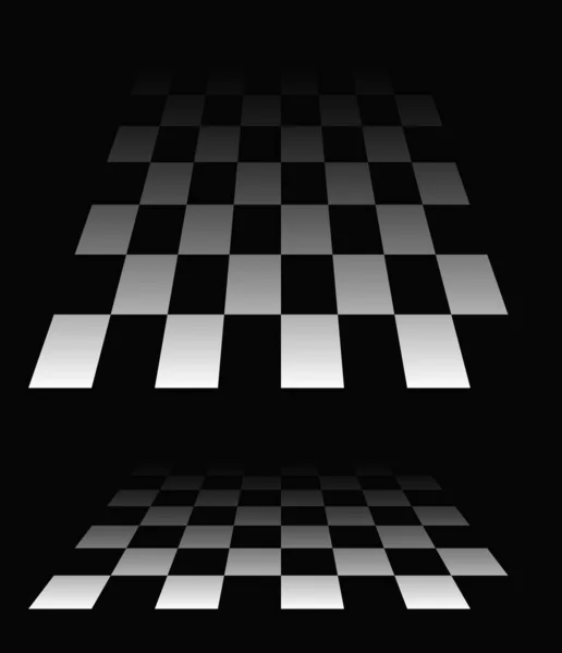 Schaakbord Dambordpatroon Perspectief Checkered Cheques Vliegtuigen Verdwijnen Afnemend Horizon — Stockvector