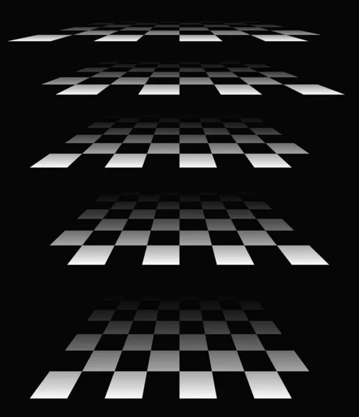 Шахматная Доска Шахматная Доска Картина Перспективе Проверено Клетчатые Чеки Самолеты — стоковый вектор