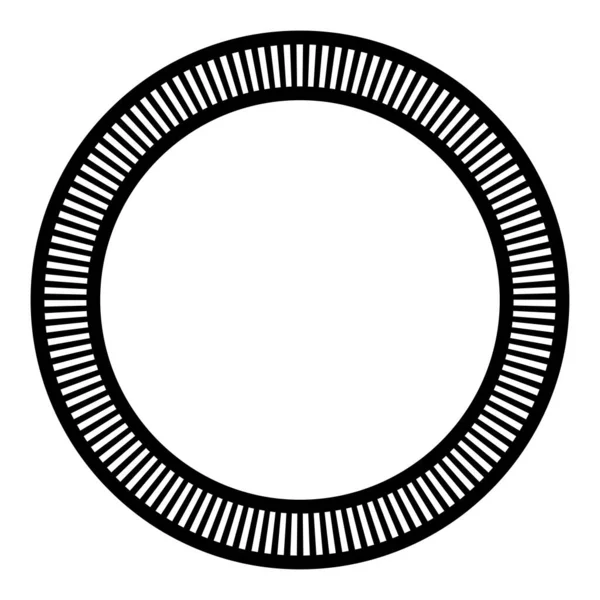 Círculo Segmentado Blanco Negro Anillo Abstracto Ilustración Vectorial Geométrica — Vector de stock