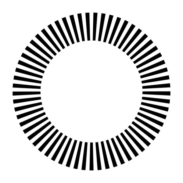Black White Segmented Circle Ring Abstract Geometric Vector Illustration — Stock Vector