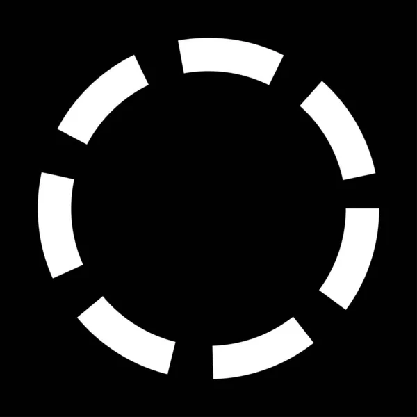 Círculo Segmentado Blanco Negro Anillo Abstracto Ilustración Vectorial Geométrica — Archivo Imágenes Vectoriales