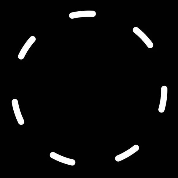 Cerchio Segmentato Bianco Nero Anello Astratto Geometrico Vettoriale Illustrazione — Vettoriale Stock