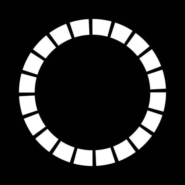 Schwarz Weiß Segmentierter Kreis Ring Abstrakte Geometrische Vektordarstellung — Stockvektor