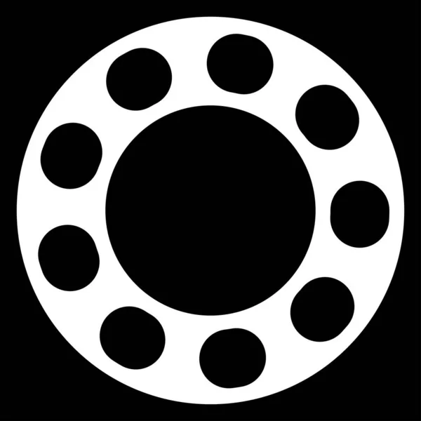 Círculo Segmentado Blanco Negro Anillo Abstracto Ilustración Vectorial Geométrica — Archivo Imágenes Vectoriales