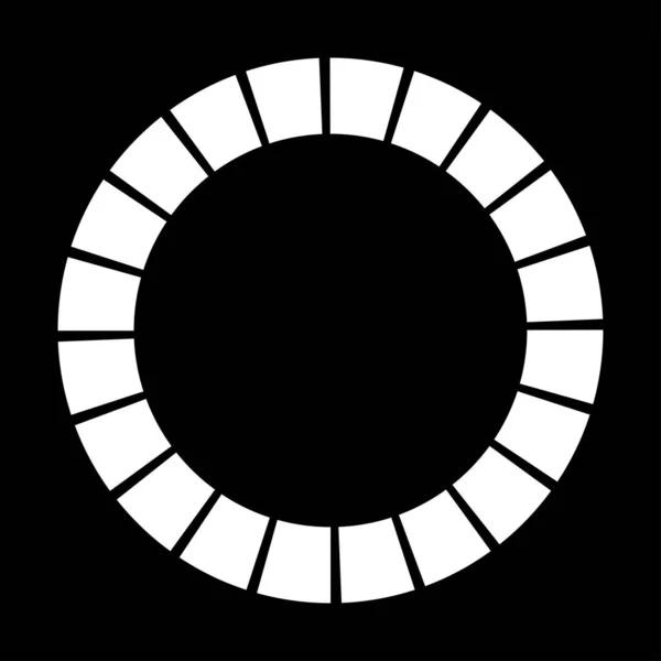 Черно Белый Сегментированный Круг Кольцо Абстрактная Геометрическая Векторная Иллюстрация — стоковый вектор