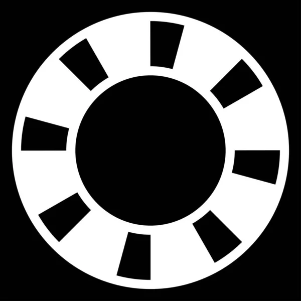 Círculo Segmentado Blanco Negro Anillo Abstracto Ilustración Vectorial Geométrica — Vector de stock