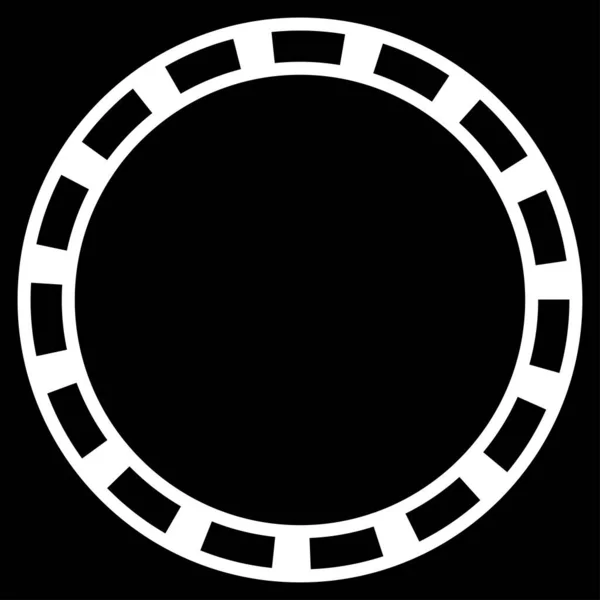 Círculo Segmentado Blanco Negro Anillo Abstracto Ilustración Vectorial Geométrica — Archivo Imágenes Vectoriales