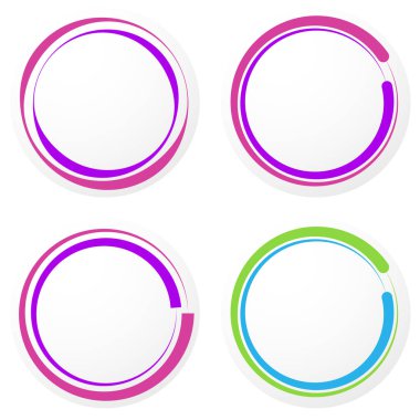 Renkli daire, dairesel rozet, etiket, boş boşlukla etiketleme ve düğme şekli. Fiyat etiketi, etiket ögesi