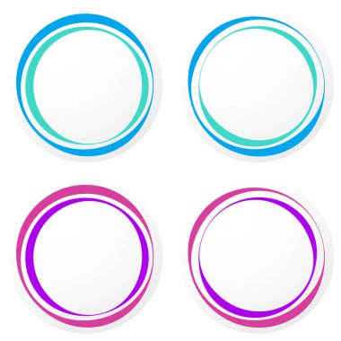 Renkli daire, dairesel rozet, etiket, boş boşlukla etiketleme ve düğme şekli. Fiyat etiketi, etiket ögesi