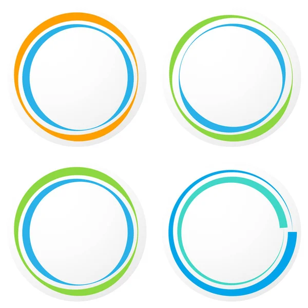 色彩斑斓的圆圈 圆形徽章 标签和按钮形状 价格标签 标签要素 — 图库矢量图片