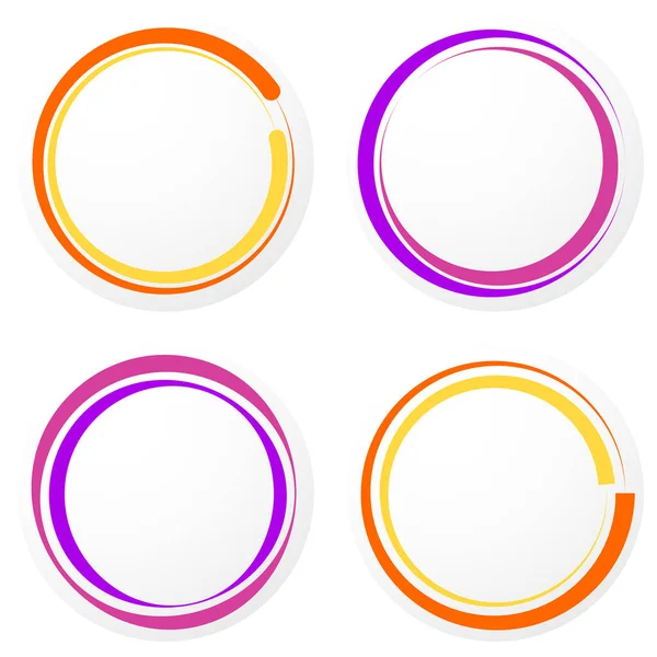 Colorful Circle Circular Badge Label Tag Button Shape Blank Empty — Stock Vector