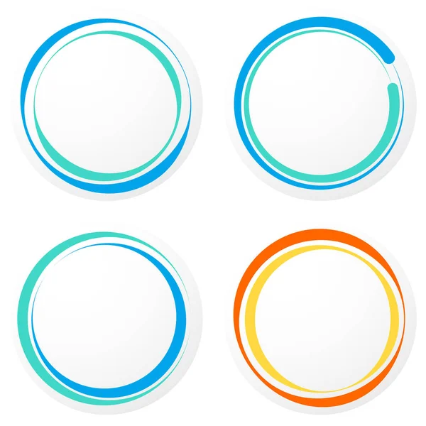 Cercle Coloré Badge Circulaire Étiquette Étiquette Forme Bouton Avec Espace — Image vectorielle