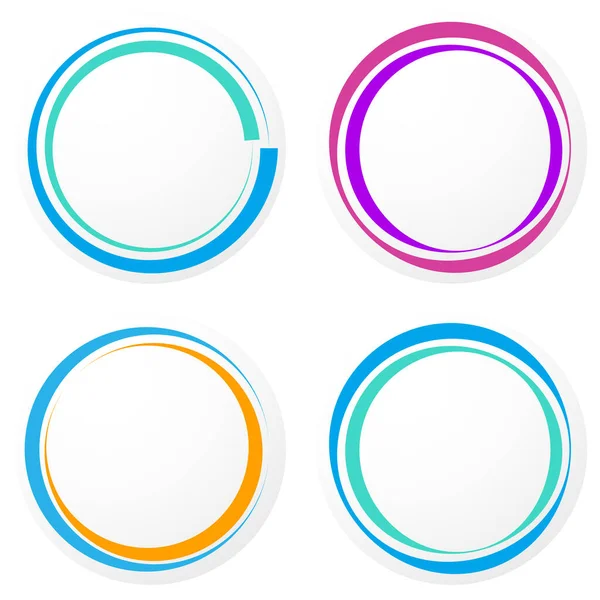 Cercle Coloré Badge Circulaire Étiquette Étiquette Forme Bouton Avec Espace — Image vectorielle