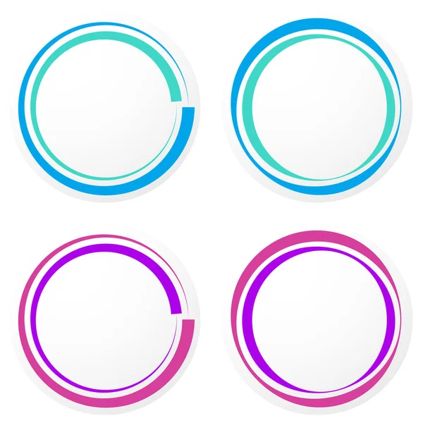 色彩斑斓的圆圈 圆形徽章 标签和按钮形状 价格标签 标签要素 — 图库矢量图片