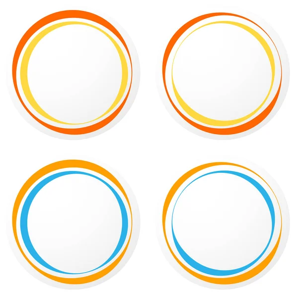 Colorful Circle Circular Badge Label Tag Button Shape Blank Empty — Stock Vector