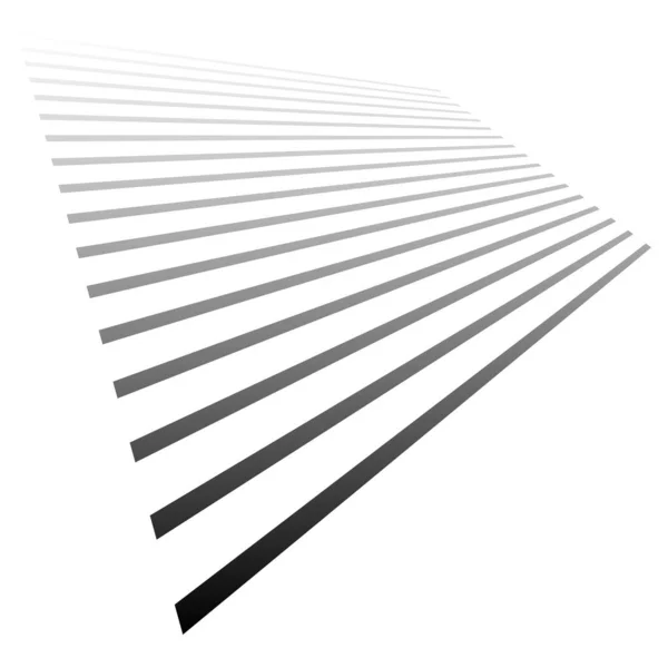 Dynamic Lines Stipes Perspective Vanishing Diminishing Horizon — Stock Vector